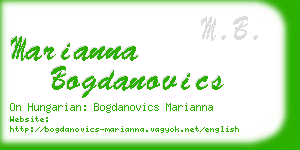 marianna bogdanovics business card